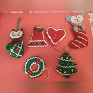 Vintage ornaments Set of 6 handmaid vintage ornaments